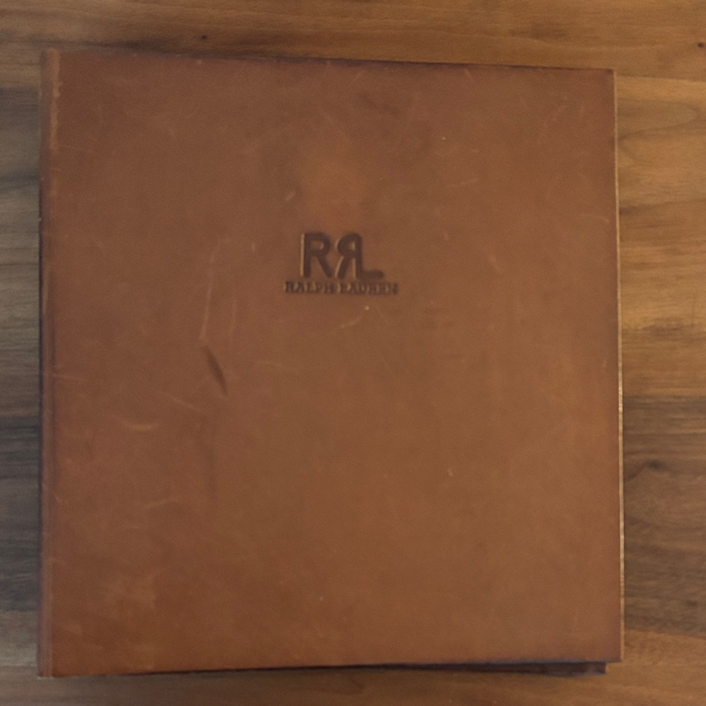 RARE RRL Ralph Lauren Tan Leather 3 ring Album